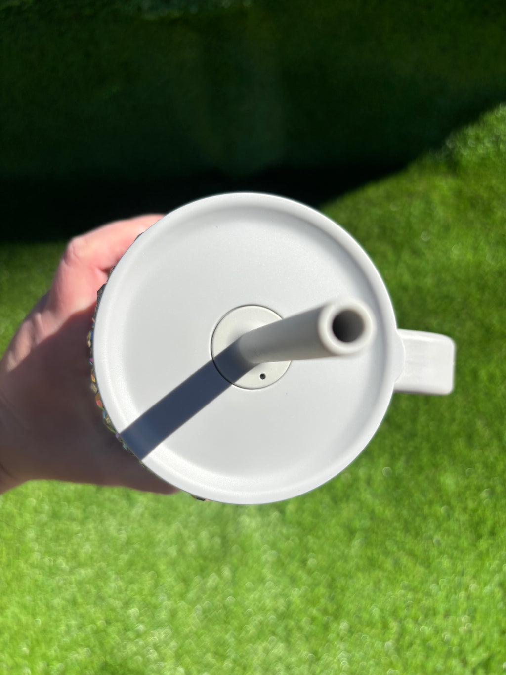 Rhinestone hydro flask tumbler. All around travel straw tumbler, clear crystal cup, 40oz