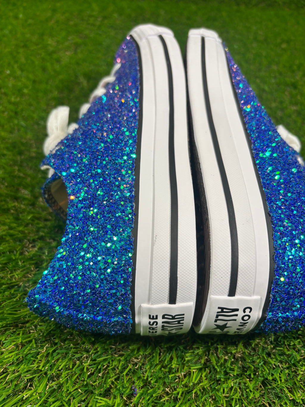 Custom Glitter Converse for Women Purple-blue Ombre Sparkle Sneakers Men’s & Women’s Sizes Available