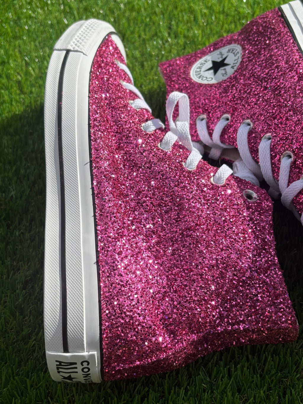Custom Glitter Converse for Women. Pink Sparkle Sneakers Men’s & Women’s Sizes Available