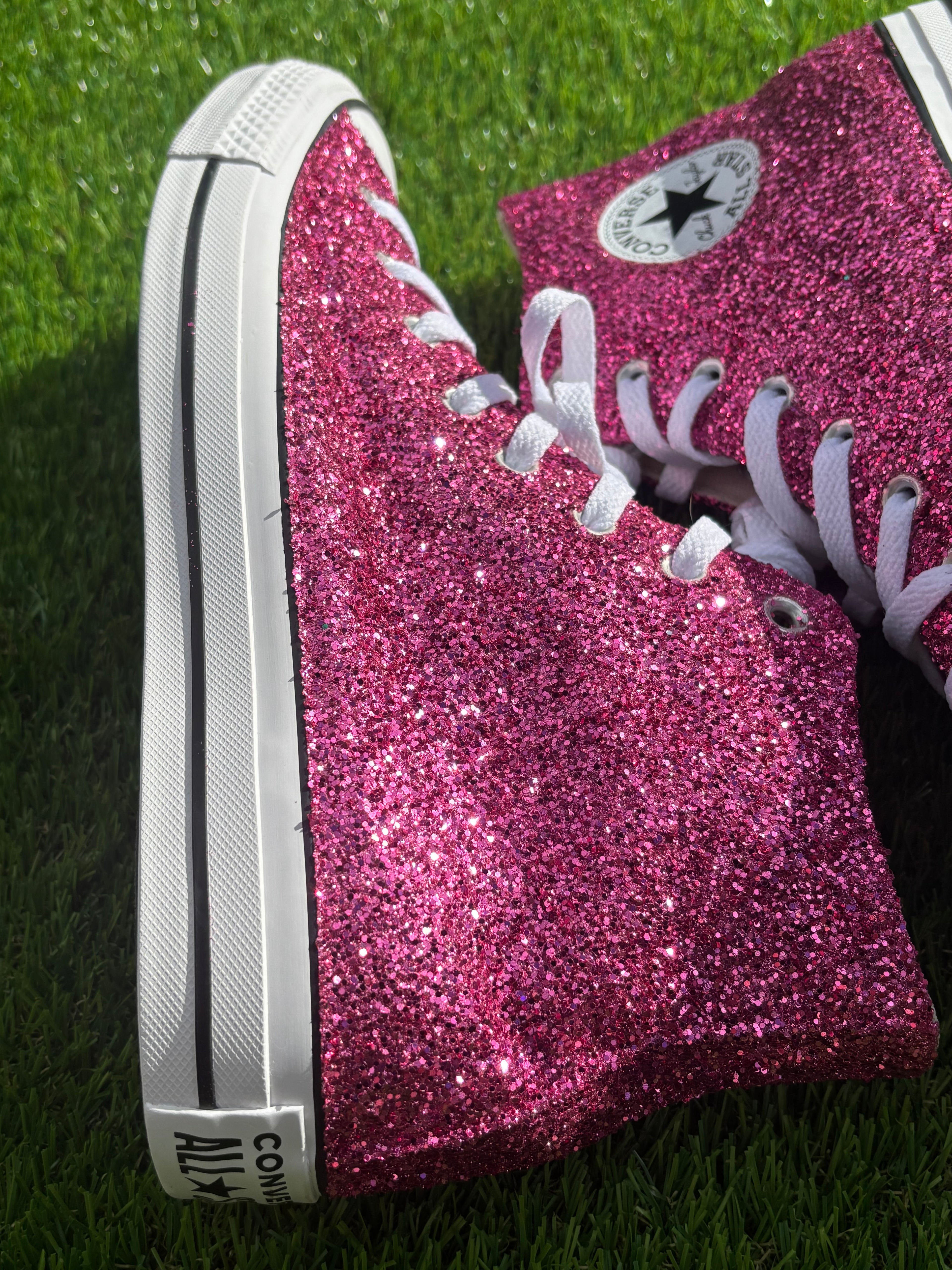 Custom Glitter Converse for Women. Pink Sparkle Sneakers Men’s & Women’s Sizes Available