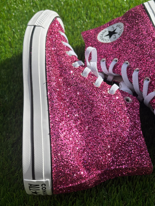 Custom Glitter Converse for Women. Pink Sparkle Sneakers Men’s & Women’s Sizes Available