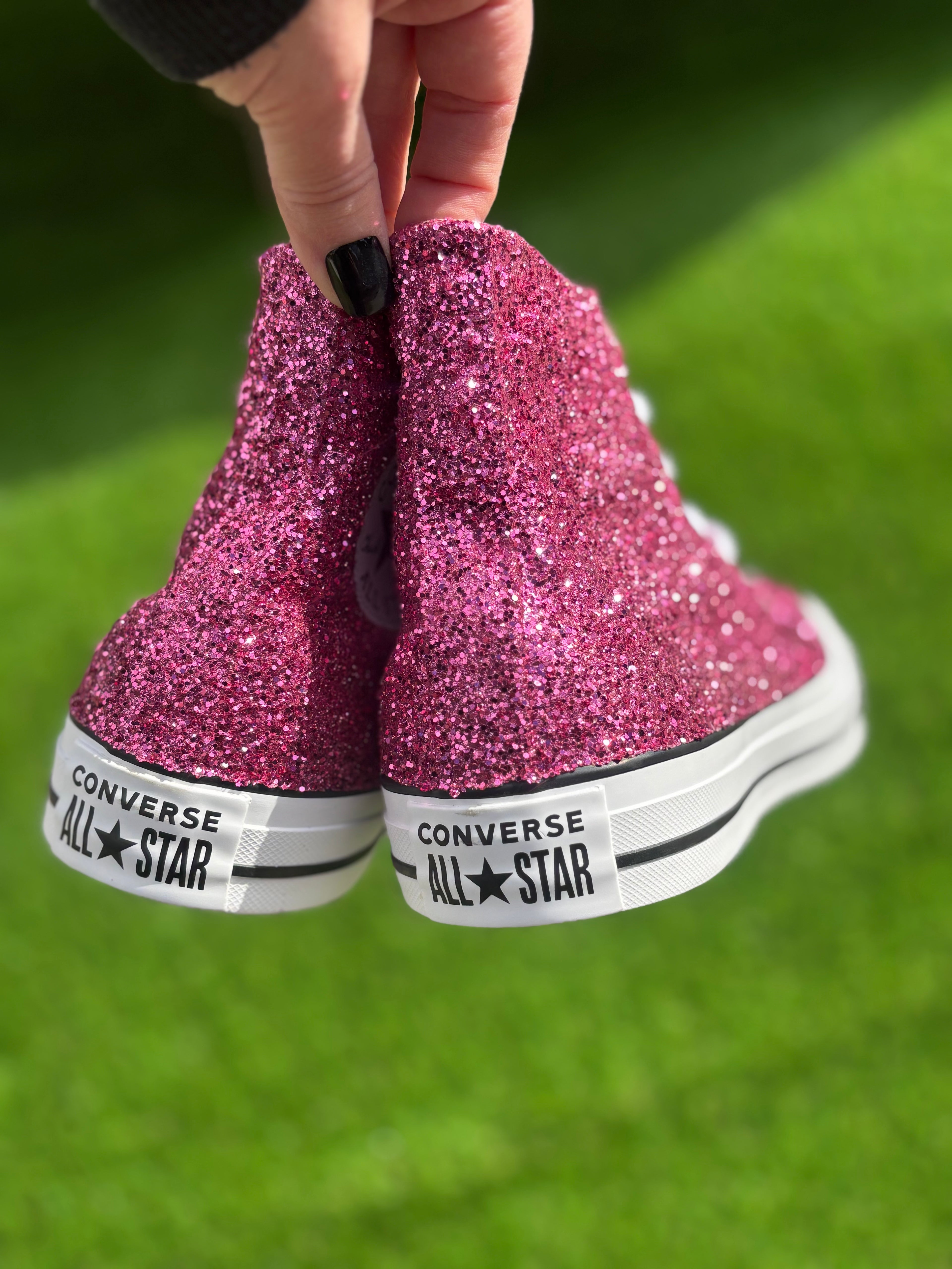 Custom Glitter Converse for Women. Pink Sparkle Sneakers Men’s & Women’s Sizes Available