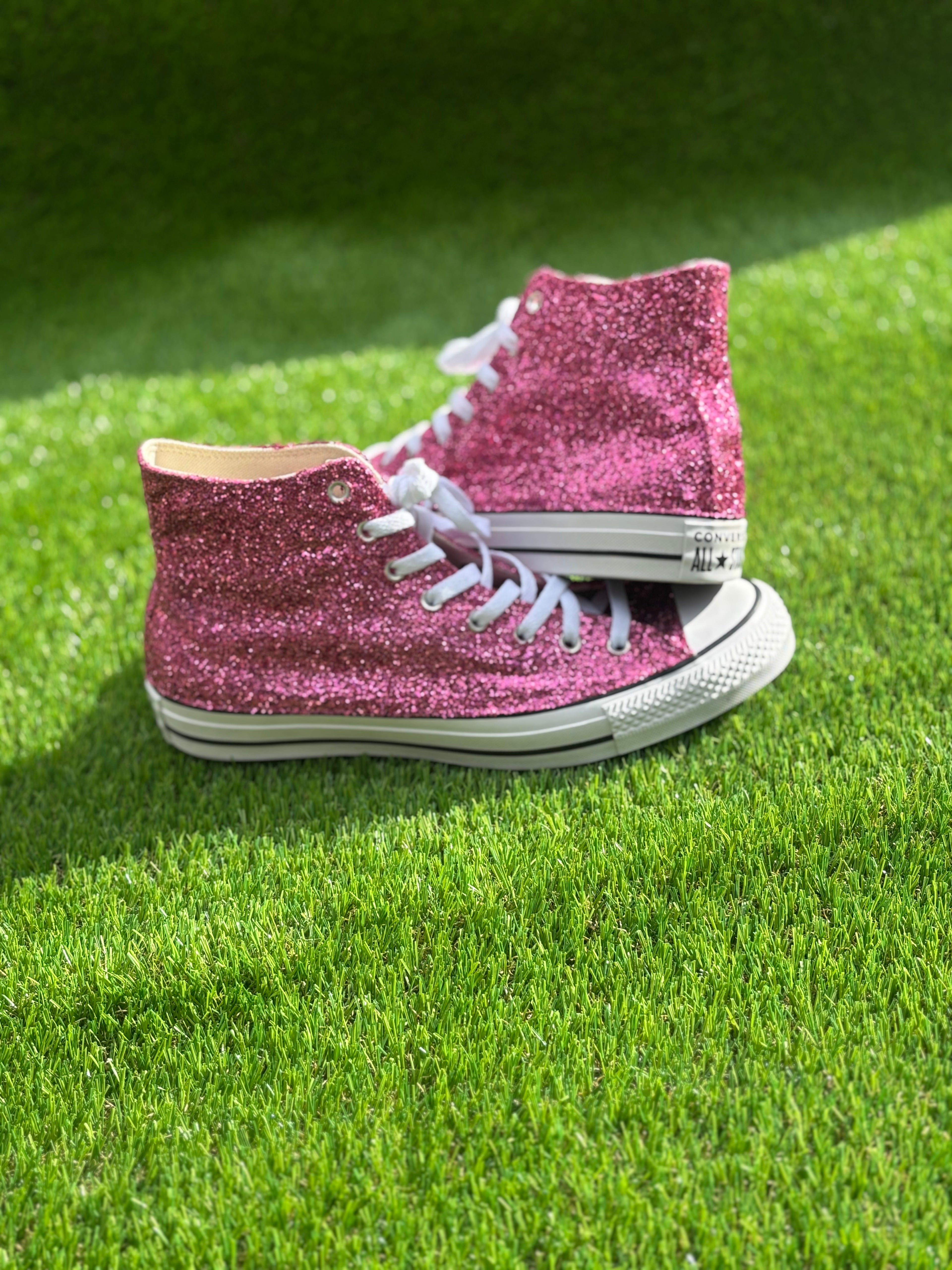 Custom Glitter Converse for Women. Pink Sparkle Sneakers Men’s & Women’s Sizes Available