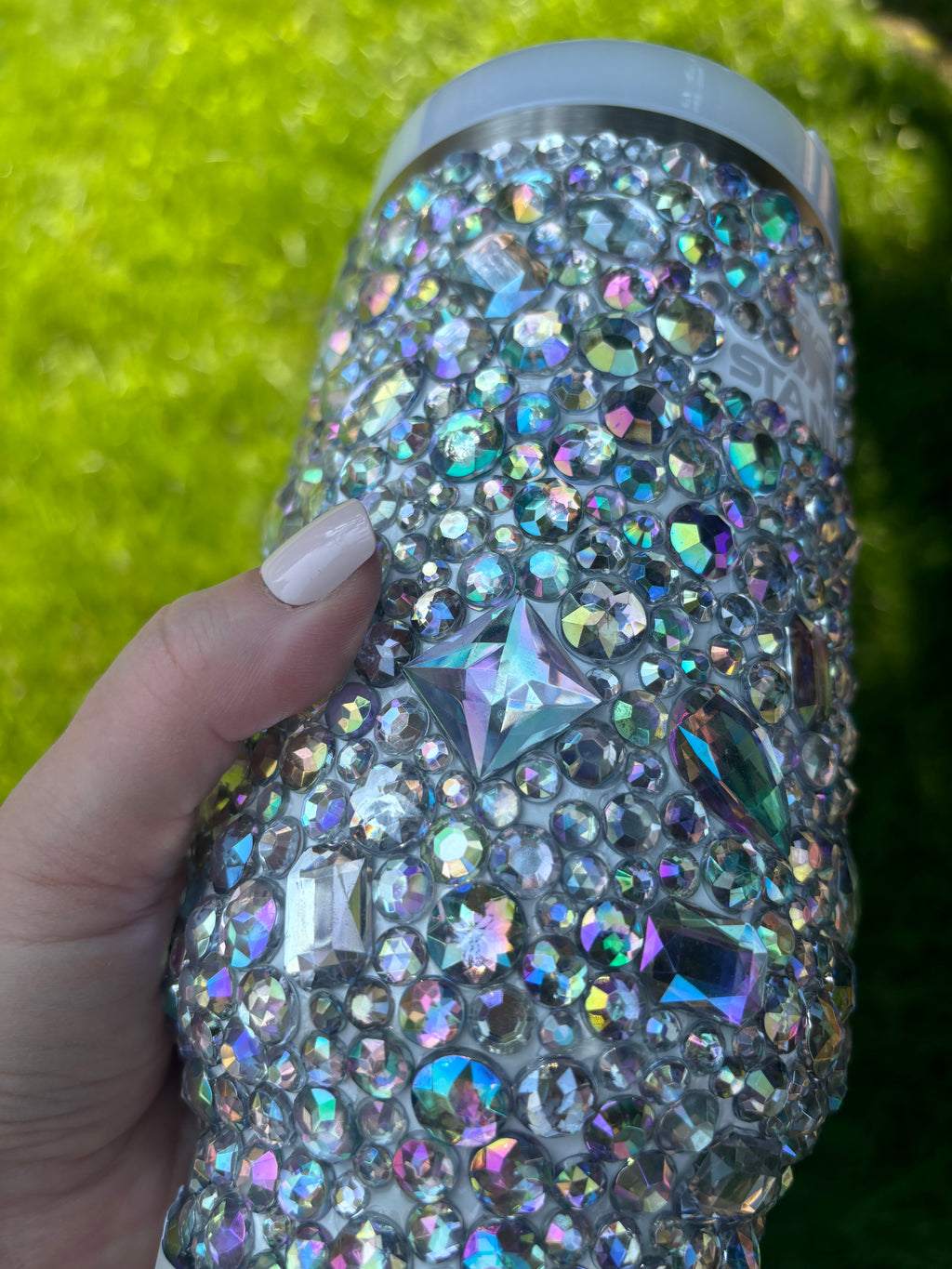 Rhinestone Stanley quencher, clear crystal tumbler. 40oz