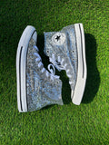 Custom Glitter Converse for Women. Silver Sparkle Sneakers Men’s & Women’s Sizes Available