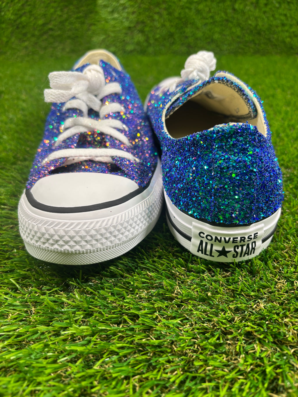 Custom Glitter Converse for Women Purple-blue Ombre Sparkle Sneakers Men’s & Women’s Sizes Available