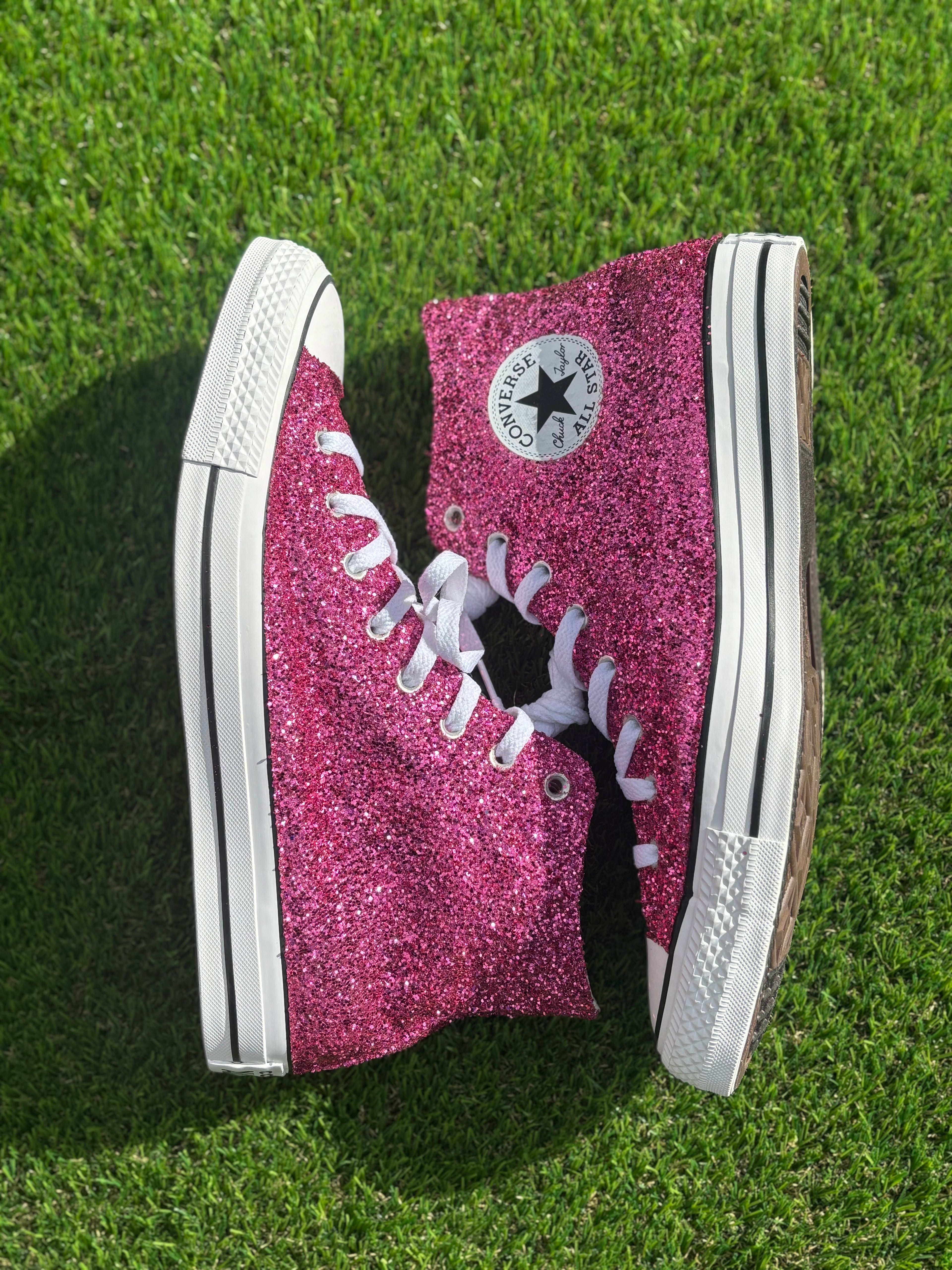Custom Glitter Converse for Women. Pink Sparkle Sneakers Men’s & Women’s Sizes Available