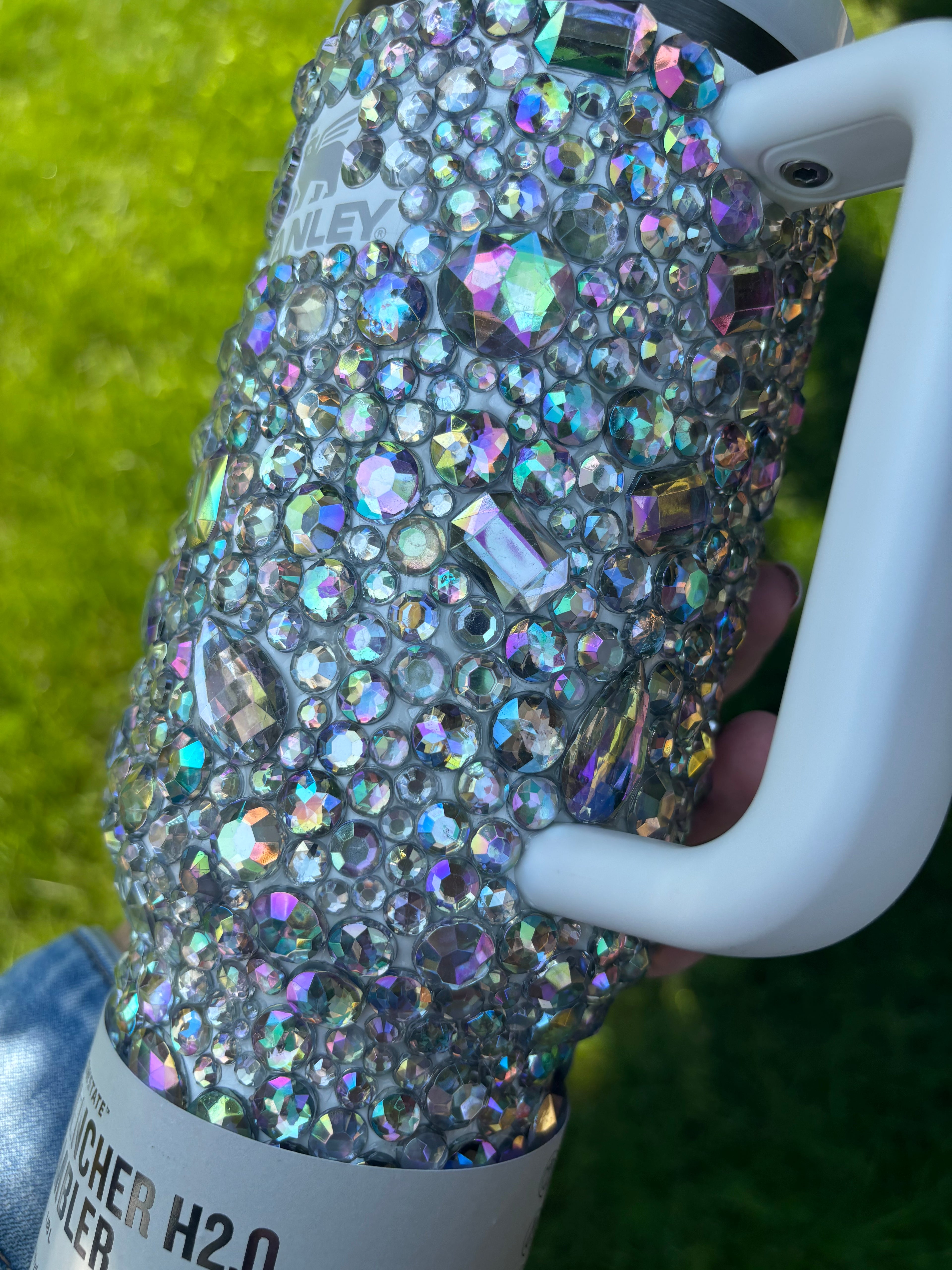 Rhinestone Stanley quencher, clear crystal tumbler. 40oz