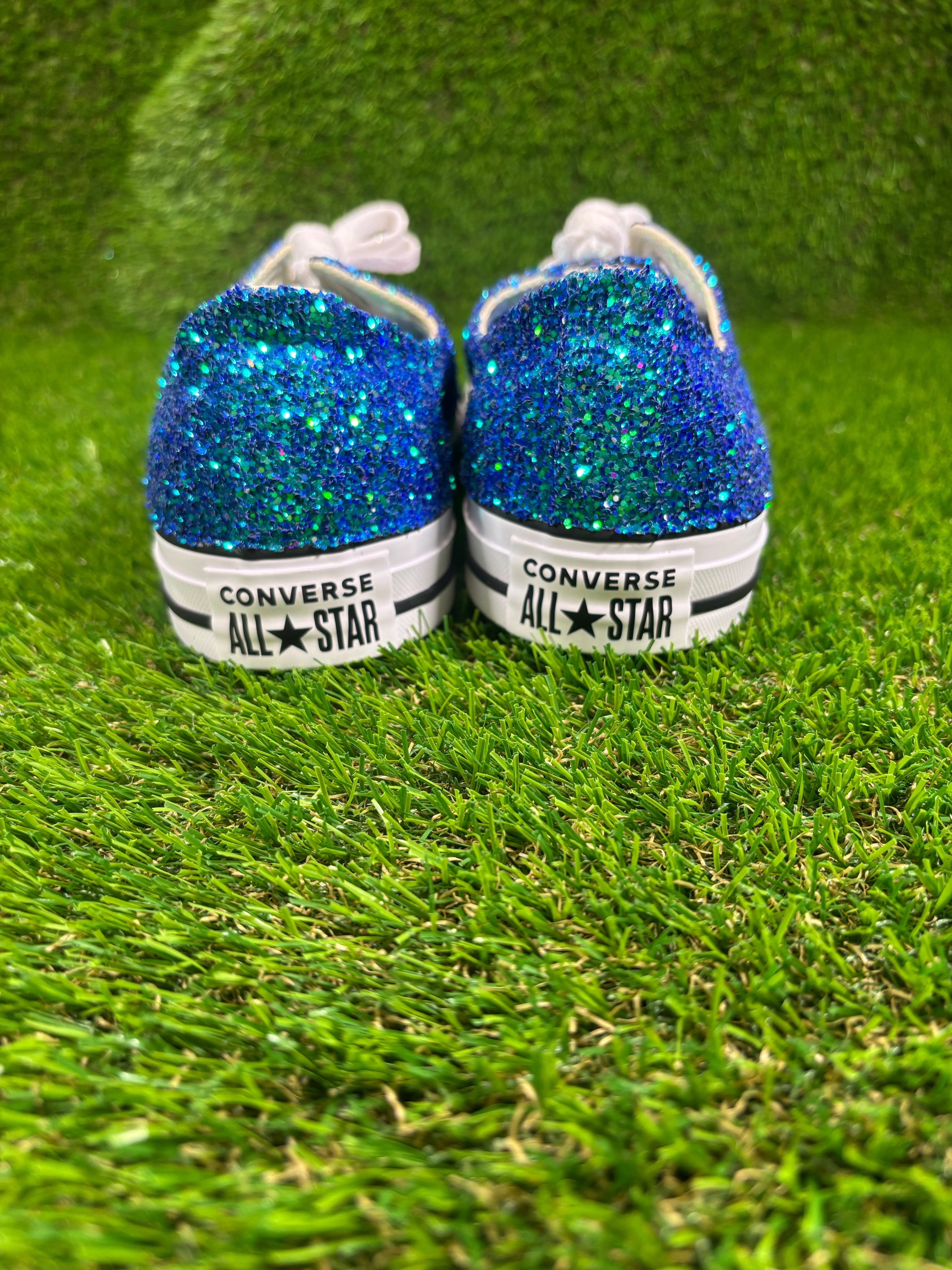Custom Glitter Converse for Women Purple-blue Ombre Sparkle Sneakers Men’s & Women’s Sizes Available
